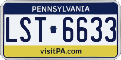 PA license plate LST6633