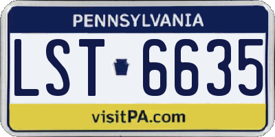 PA license plate LST6635