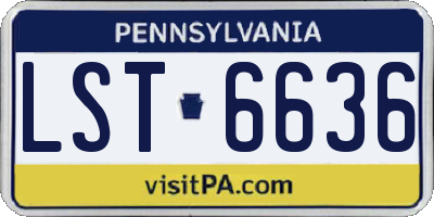 PA license plate LST6636