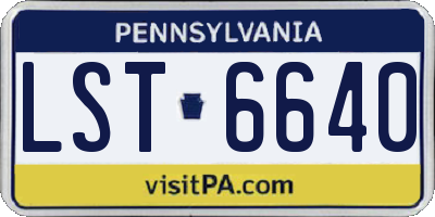PA license plate LST6640