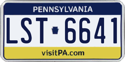 PA license plate LST6641