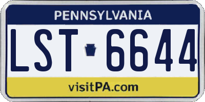 PA license plate LST6644