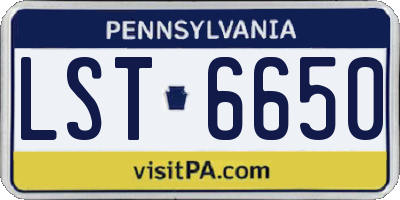 PA license plate LST6650