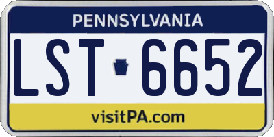 PA license plate LST6652