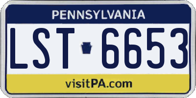 PA license plate LST6653