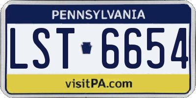 PA license plate LST6654
