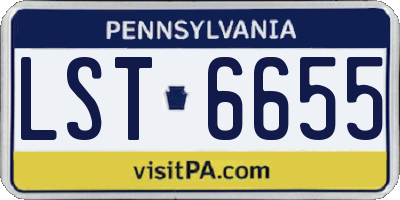 PA license plate LST6655