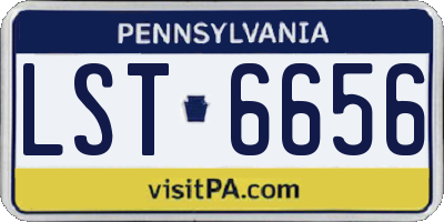 PA license plate LST6656
