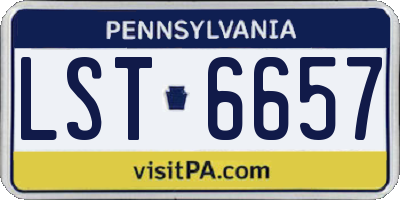PA license plate LST6657