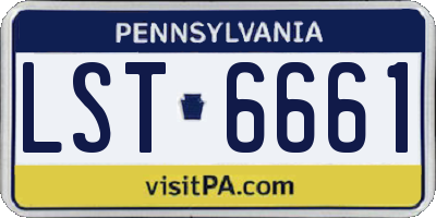 PA license plate LST6661