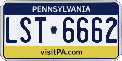 PA license plate LST6662
