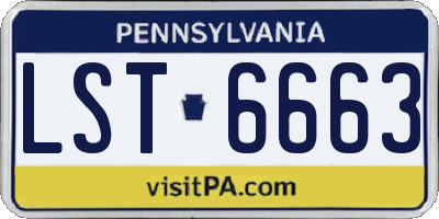 PA license plate LST6663