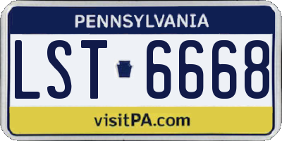 PA license plate LST6668
