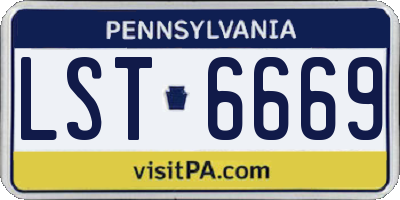 PA license plate LST6669