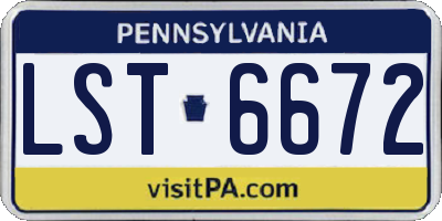 PA license plate LST6672