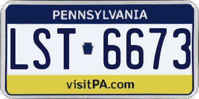 PA license plate LST6673