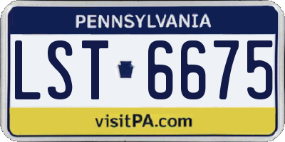 PA license plate LST6675