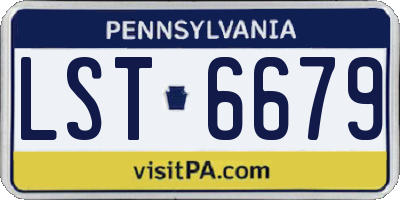 PA license plate LST6679