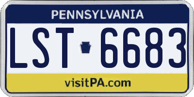 PA license plate LST6683