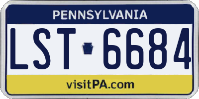 PA license plate LST6684