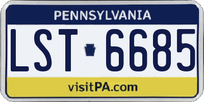 PA license plate LST6685