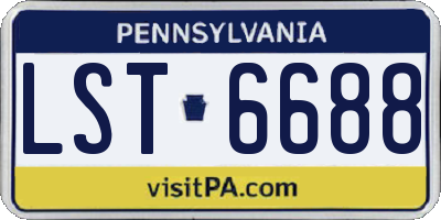 PA license plate LST6688
