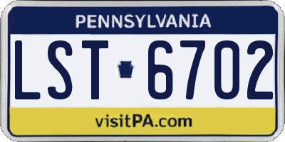 PA license plate LST6702