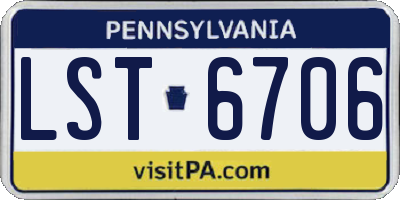 PA license plate LST6706