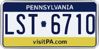PA license plate LST6710