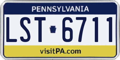 PA license plate LST6711