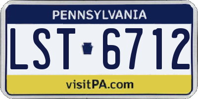 PA license plate LST6712