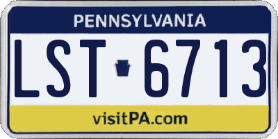 PA license plate LST6713