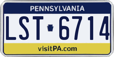 PA license plate LST6714