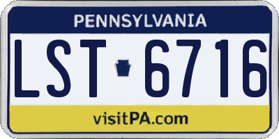 PA license plate LST6716