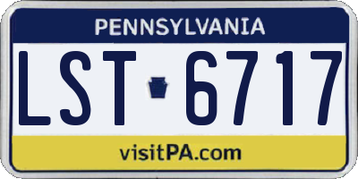 PA license plate LST6717