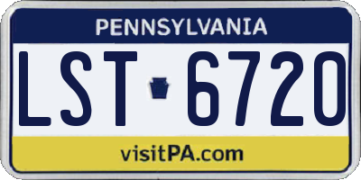 PA license plate LST6720