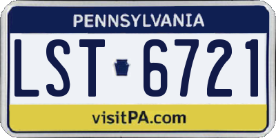 PA license plate LST6721
