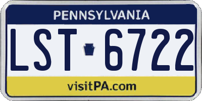 PA license plate LST6722