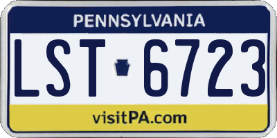 PA license plate LST6723