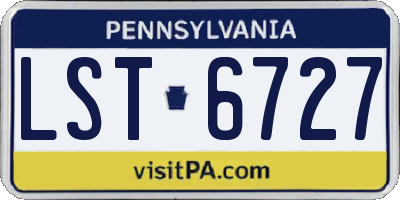 PA license plate LST6727