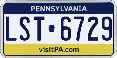 PA license plate LST6729