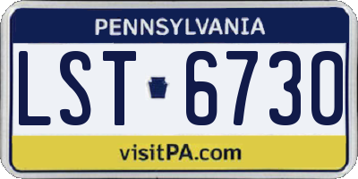 PA license plate LST6730