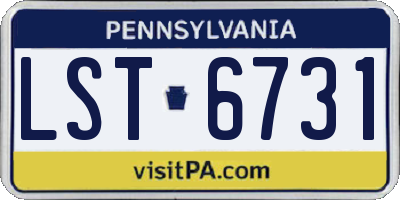 PA license plate LST6731