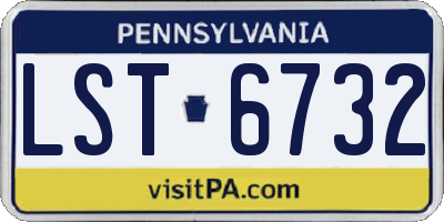PA license plate LST6732