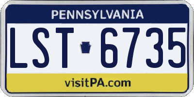PA license plate LST6735