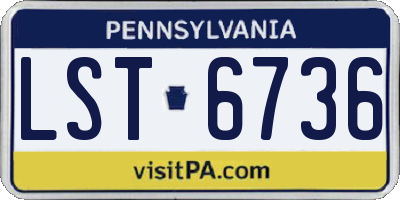 PA license plate LST6736