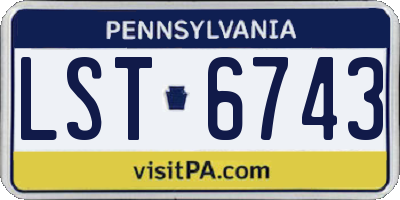 PA license plate LST6743