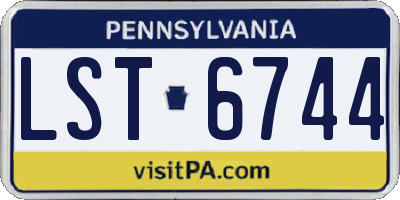 PA license plate LST6744