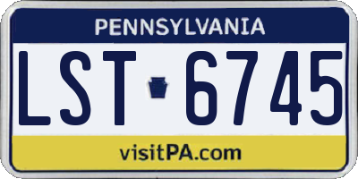 PA license plate LST6745