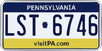 PA license plate LST6746